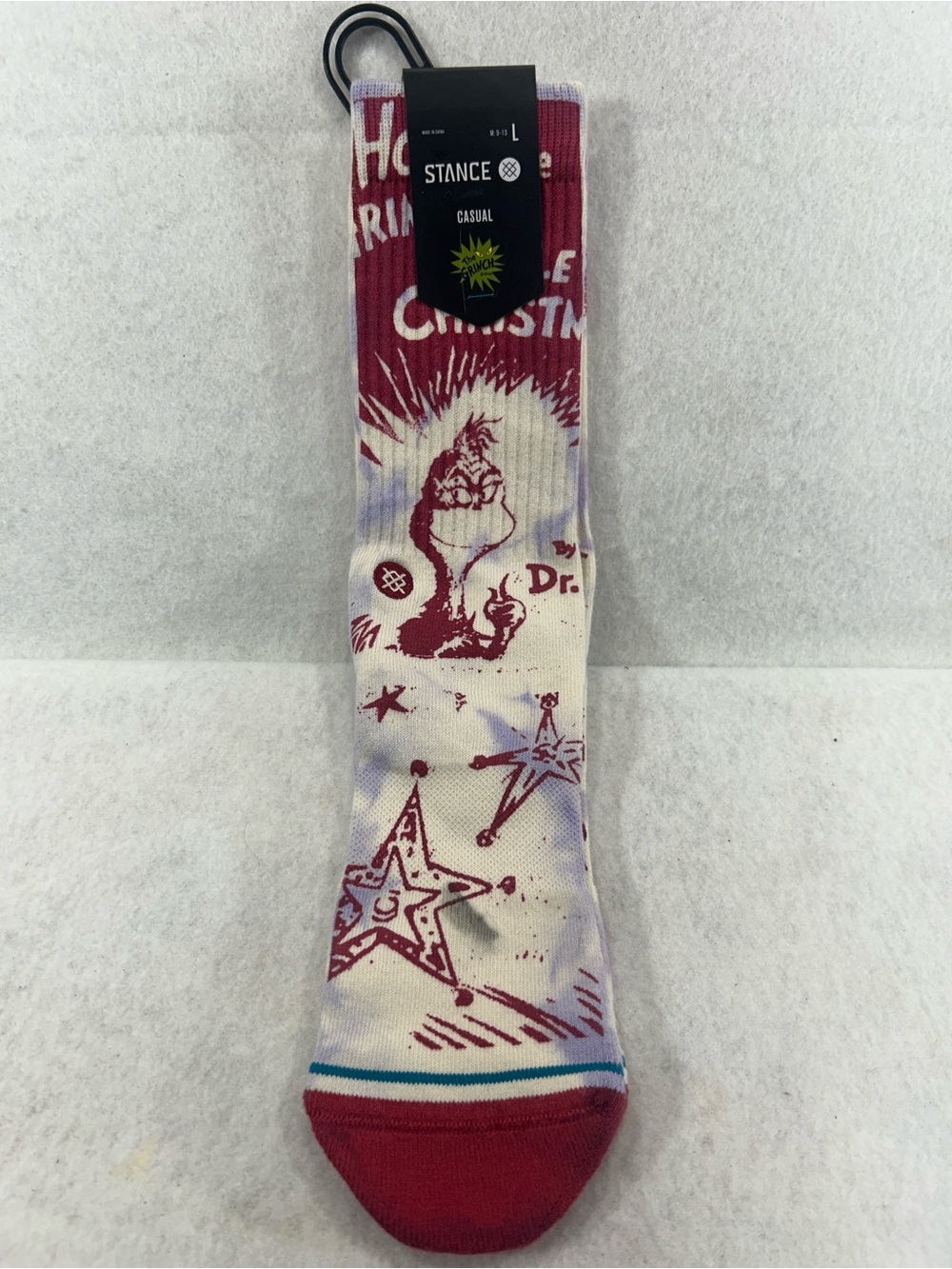 Stance Men’s Grinch Graphic Crew Socks - Red, White, Purple